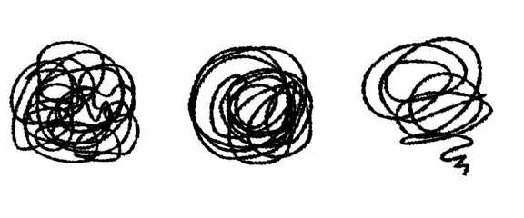 手描きのぐるぐるイラストセット