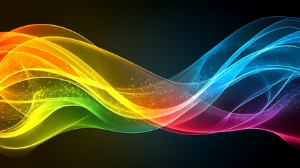 Obraz premium Rainbow wave energy abstract background (2)
