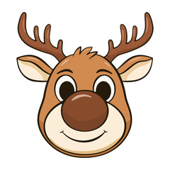 Smiling Reindeer. Cartoon illustration