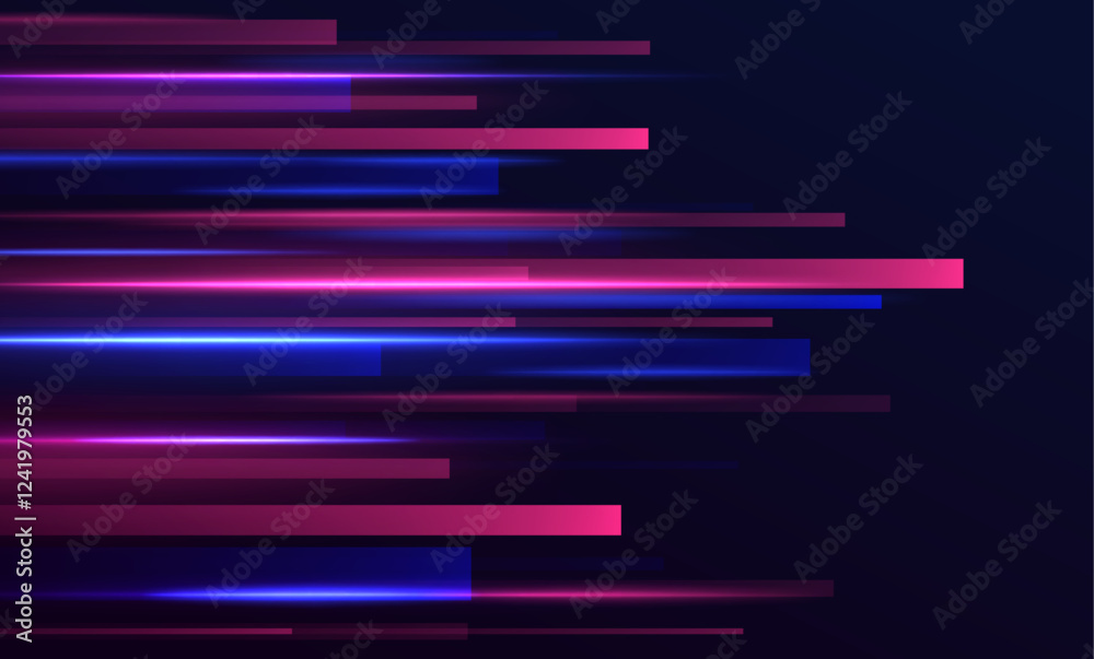 Poster an abstract composition of neon lights in motion, showcasing flowing energy in vibrant colors. explo