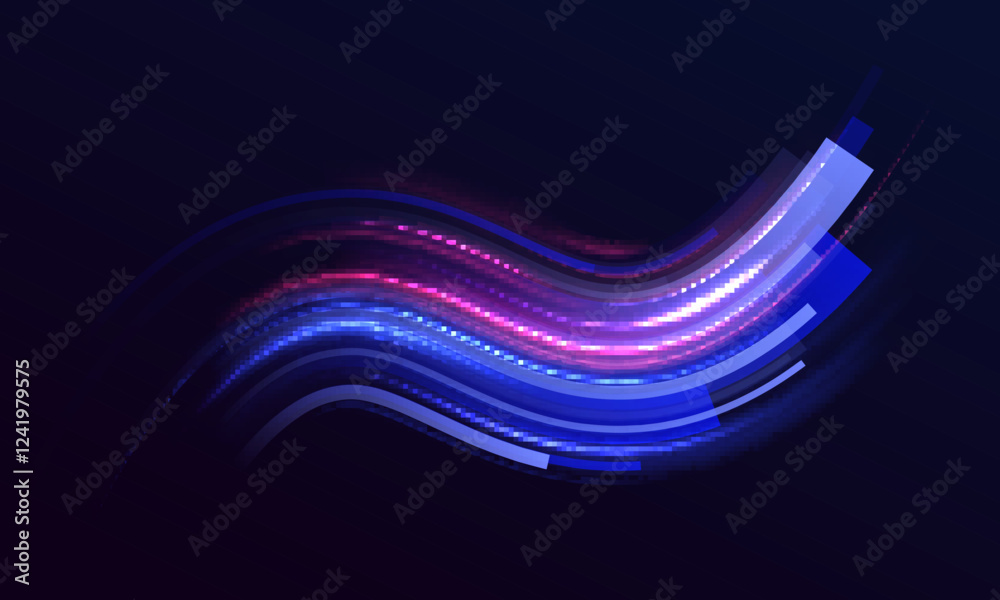 Aufkleber this graphic showcases the flow of high-speed data traffic, illuminated by neon light and dynamic li
