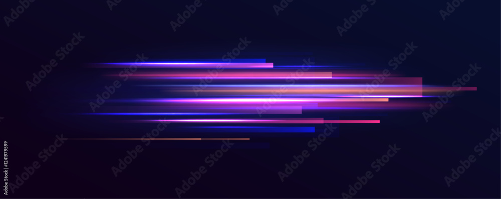 Aufkleber explore the captivating movement of neon light in this dynamic illustration. the zigzag and arc shap