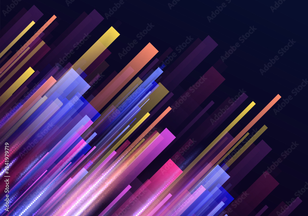 Poster explore the captivating movement of neon light in this dynamic illustration. the zigzag and arc shap