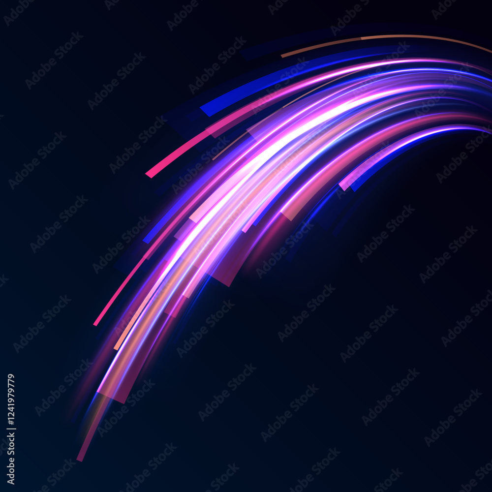 Aufkleber The design reflects the concept of big data traffic streams. This graphic showcases the flow of high-speed data traffic, illuminated by neon light and dynamic light traces. 	