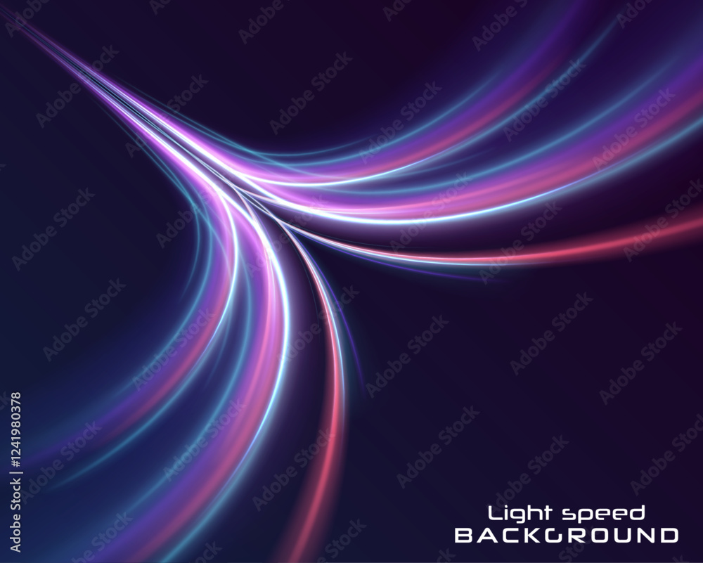 Poster low-poly construction of fine lines. abstract long exposure dynamic speed light trails background. b