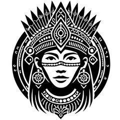 Dayak ethnic silhouette
