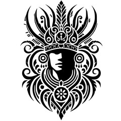 Dayak portrait silhouette