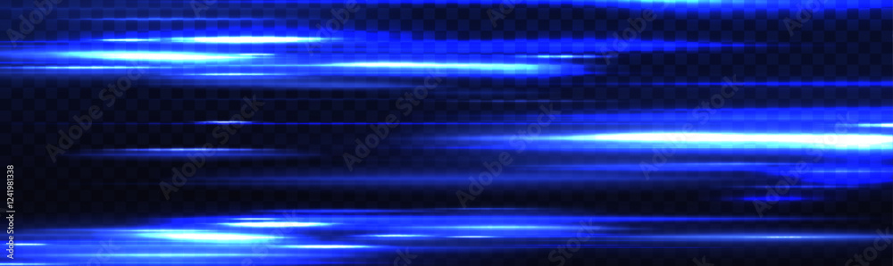 Poster moving fast laser beams of light isolated on black background. futuristic digital technology movemen