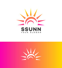 Obraz premium Modern Sun Logo Design Gradient, Sunrise, Energy, Brand, Symbol