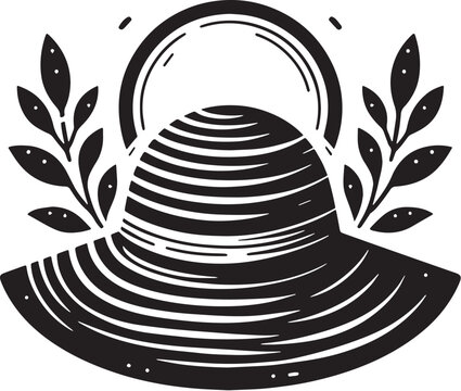 black hat with leaves and halo clip art preview