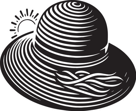 black hat sun graphic clip art preview
