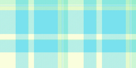 Choose seamless textile tartan, lovely texture pattern vector. Trim check fabric background plaid in cyan and light yellow colors.