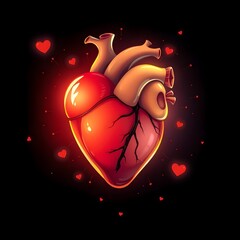 Human heart illustration, 4K UHD 