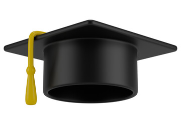 Stylized graduation hat. Isolated on transparent background