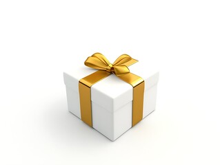 Obraz premium Sleek 3D Gift Icon with Shiny Gold Ribbon