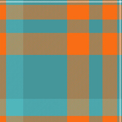 Retail pattern fabric seamless, korean check textile tartan. Punk texture background vector plaid in cyan and bright colors.