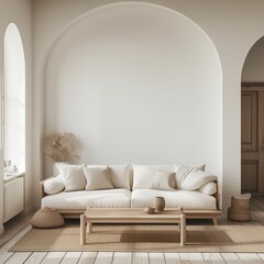 Blank Interior Wall Mockup Empty Room Backround  Living Room Interior Mockup Boho Wall Mockup Minimalist Wall Background