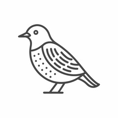 Stylish vector illustration of a bird perched gracefully, showcasing intricate patterns and lines in a minimalistic design