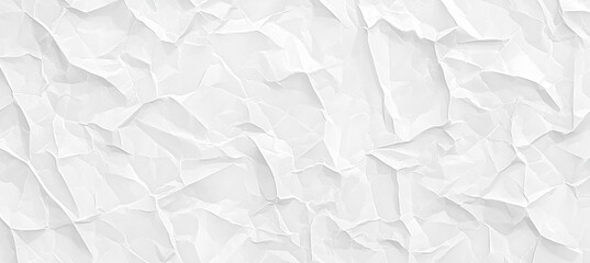 Fototapeta premium Crumpled white paper creating an uneven, textured surface offers a distinctive backdrop, ideal for a variety of design projects and artistic applications