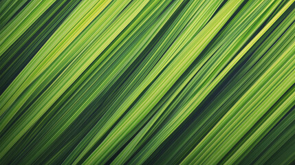 a dynamic diagonal arrangement of green grass blades creating an abstract flowing pattern with smooth textures and natural vibrancy

