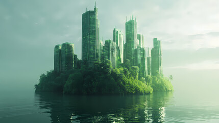 Obraz premium green utopia futuristic metropolis