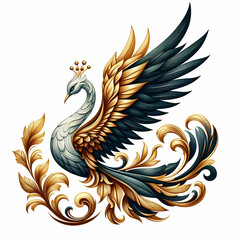 Obraz premium flying bird image on white background