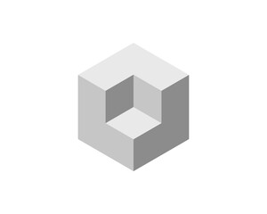 Abstract isometric cube illustration.  Clean, minimalist design perfect for tech, architecture, or engineering projects. Represents structure, design, or innovation.