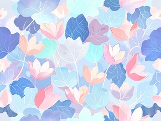 Pastel Floral Dream: A Serene Watercolor Botanical Illustration