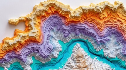 Geology - colorful layered terrain sculpture
