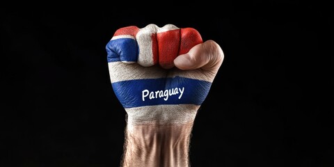 Paraguayan pride - a vibrant depiction of the red, white, and blue colors of the Paraguayan flag, symbolizing patriotism and strength, banner fitting for Independence Day or Heroes Day celebrations