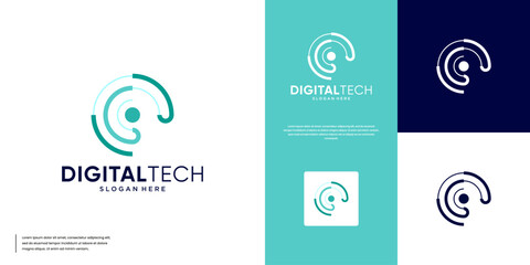 abstract logo global technology, digital connection network, database, graphic design illustration.