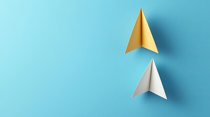 International Women's Day Inspiration Leadership Strength Colorful paper planes on a blue background