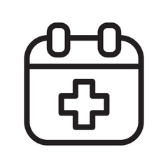 First Aid Bag, hospital calendar outline icons, minimalist vector illustration, simple concept, editable stroke, Isolated on white background