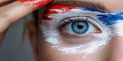 Paraguayan pride - a vibrant depiction of the red, white, and blue colors of the Paraguayan flag, symbolizing patriotism and strength, banner fitting for Independence Day or Heroes Day celebrations