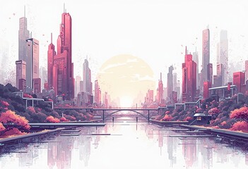 Cityscape at Sunset