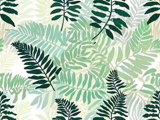 Serene Green Fern Leaf Pattern: A Botanical Watercolor Illustration