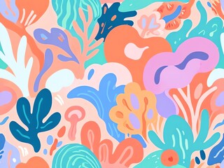 Abstract Floral Delight: A Whimsical Pastel Paradise