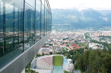 view of the city from the ski tower