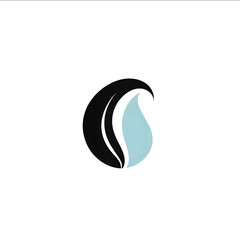 Professional favicon for a beauty and skincare brand featuring a simple yet elegant water droplet or wave icon in light blue and black exuding sophistication an
