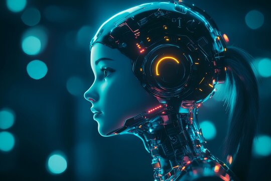 Futuristic depiction of a robot's side, showcasing digital transformation and technological innovation.