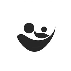 Generate a minimalist blackandwhite logo for a brand specializing in baby care and technology Incorporate abstract forms that convey trust comfort and innovatio