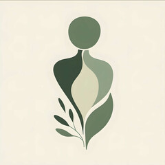 logo dietician simple but abstract gut icon muted greens