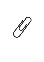 Obraz premium Paperclip icon on a black circular background