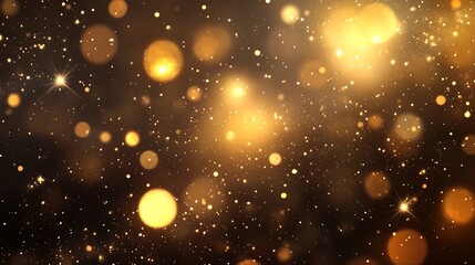 Obraz premium A shimmering background of golden bokeh lights creating a festive and magical atmosphere.