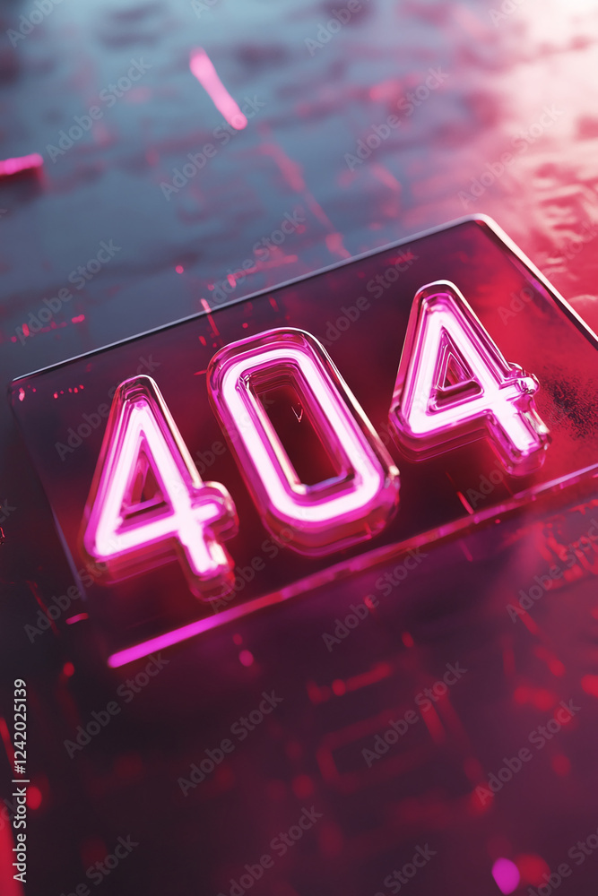 Poster Close-up of a glowing neon 