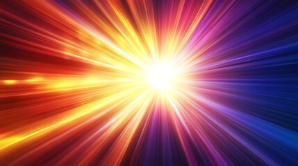 Obraz premium A vibrant burst of light radiating in multiple colors, creating a dynamic visual effect.