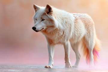 Obraz premium Serene Arctic Wolf in Soft Lighting 