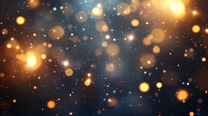 Obraz premium A mesmerizing display of glowing orbs and particles against a dark background.