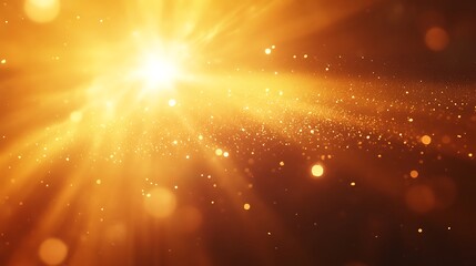 Fototapeta premium A vibrant burst of golden light with sparkling particles, creating a warm, ethereal atmosphere.