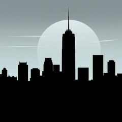 Fototapeta premium Particle-line-generated xiamen blue-tone skyline- silhouetted skyline cityscape architecture illustration building city vector